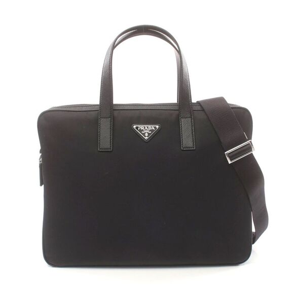 Prada Nylon Leather Briefcase - Picture 1 of 4